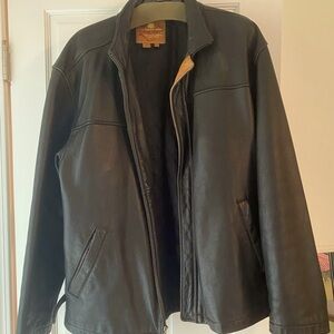 Mens heavyweight leather jacket
